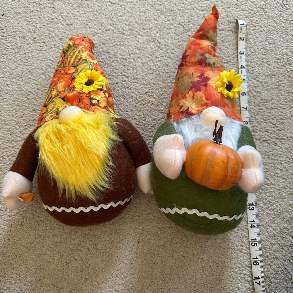 Autumn Gnome Plush Set - Brown and Green